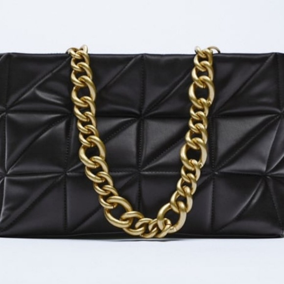 COPY - ZARA CHAIN STRAP QUILTED TOTE BAG - Picture 1 of 6
